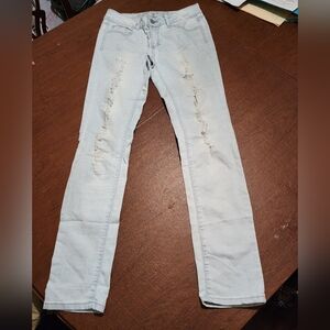 Wax Jean Light Blue Distressed Women Jeans